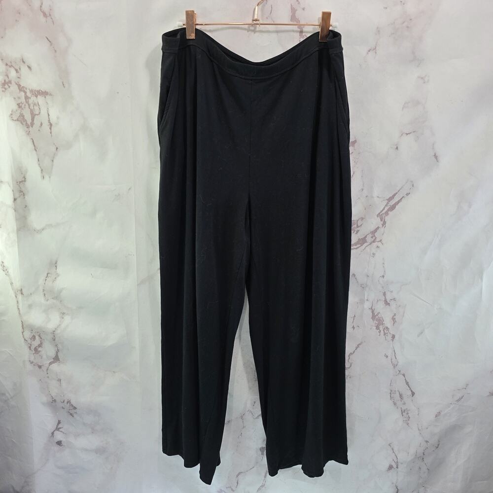 J Jill Pants Women Large Black Pull On High Rise Stretch Wearever Full Leg Crop